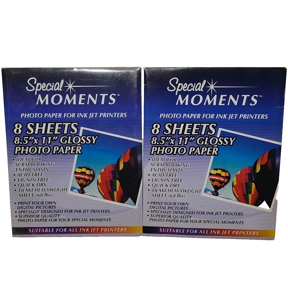 Special Moments Photo Paper for Ink Jet Printers 14 Sheets 8.5x11 GlossyAcidFree